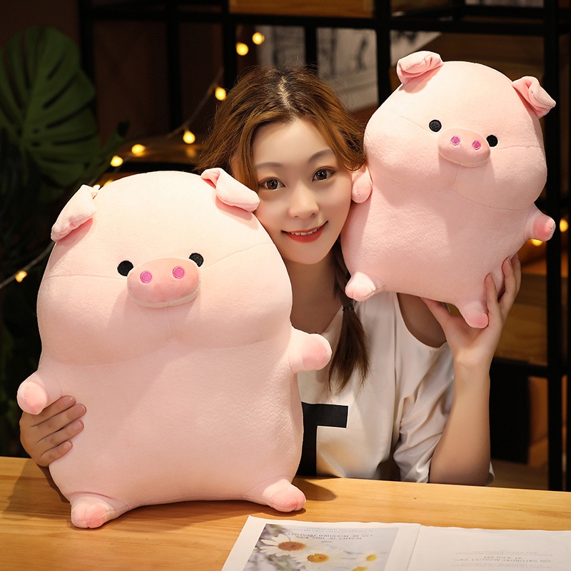 Mainan Plush Babi Pink Lembut Dan Licin Boneka Binatang Berbulu Untuk Anak Perempuan