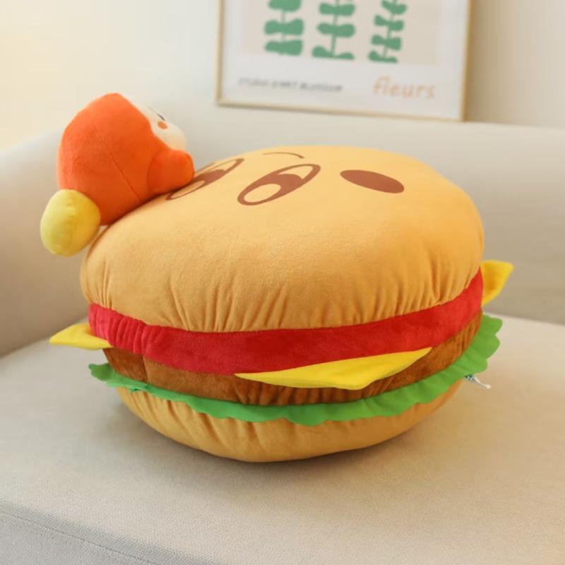 Kirby Hamburger Plush Pillow Waddle Dee Bantal Sofa Lucu Home Decor Mainan Kado