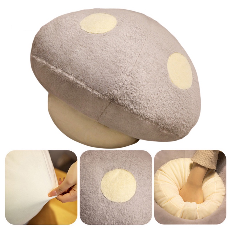 Plush Mushroom Stuffed Animal Bantal Bahan Plush Pendek Ultra-Lembut