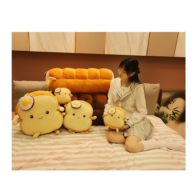 Fluffy Toast Slice Pillow Bagus Untuk Dekorasi Rumah Dan Kenyamanan