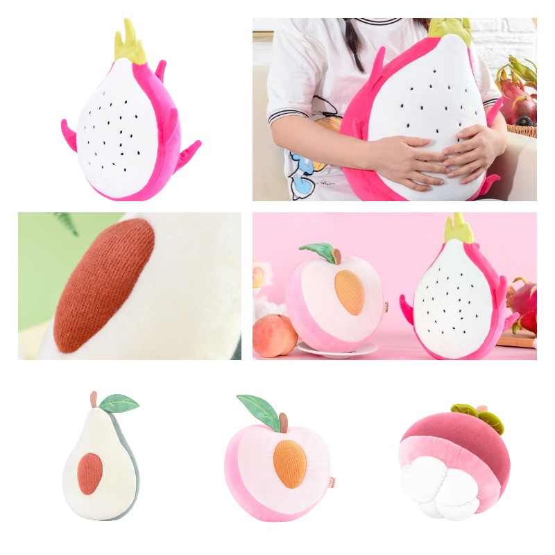 Metoo Watermelon Plush Toy Pillow Untuk Anak, Bantal Desain Buah Boneka Lembut Kristal