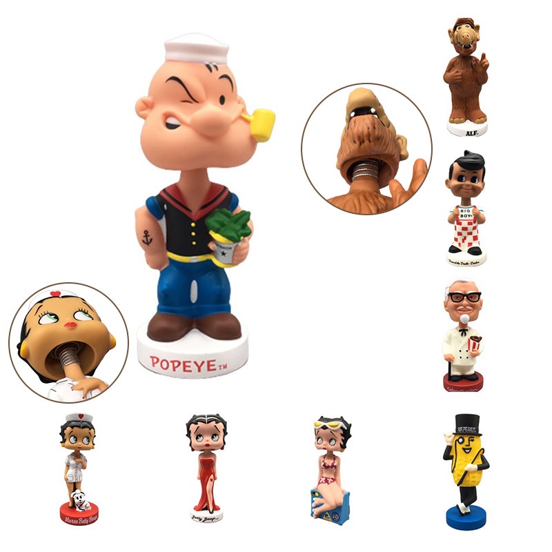 Betty Boop And Popeye Mainan Pvc Figure Boneka Kepala Goyang Lucu Dan Koleksi Untuk Fans