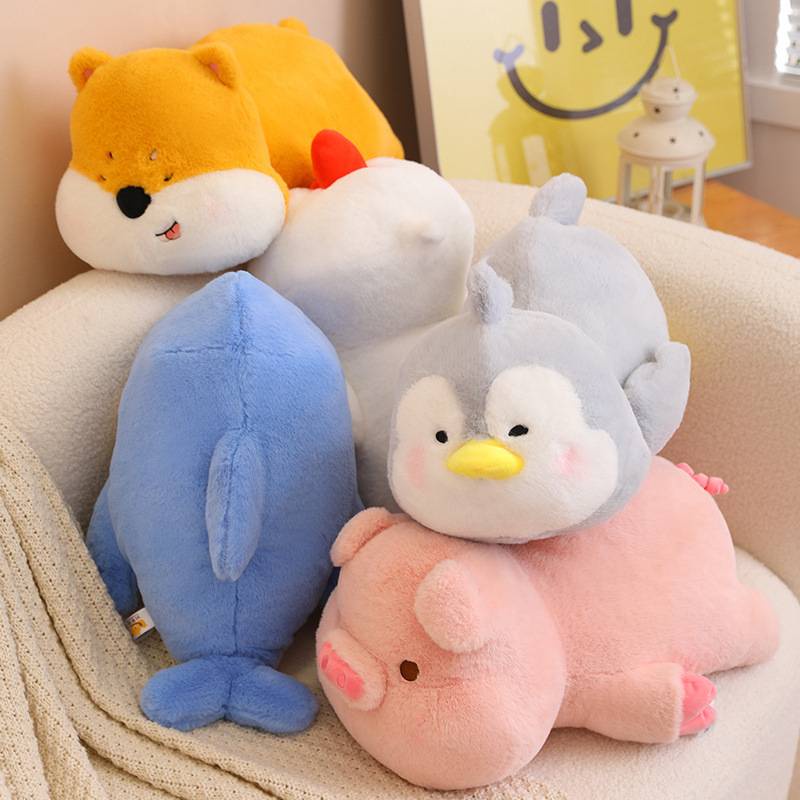 Mainan Plushie Penghangat Hati, Pinguin, Corgi, Babi, Ayam, Dan Lumba Hadiah Yang Sempurna Untuk Anak