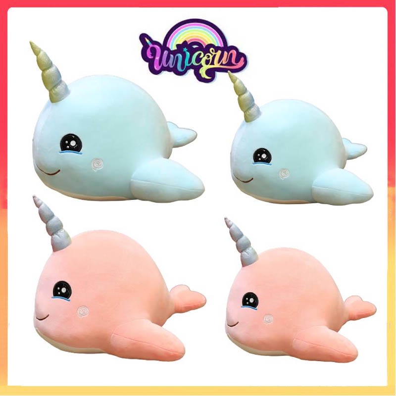 45cm Adorable Kartun Lembut Unicorn Whale Mainan Mewah Boneka Boneka Bantal Anak Hadiah