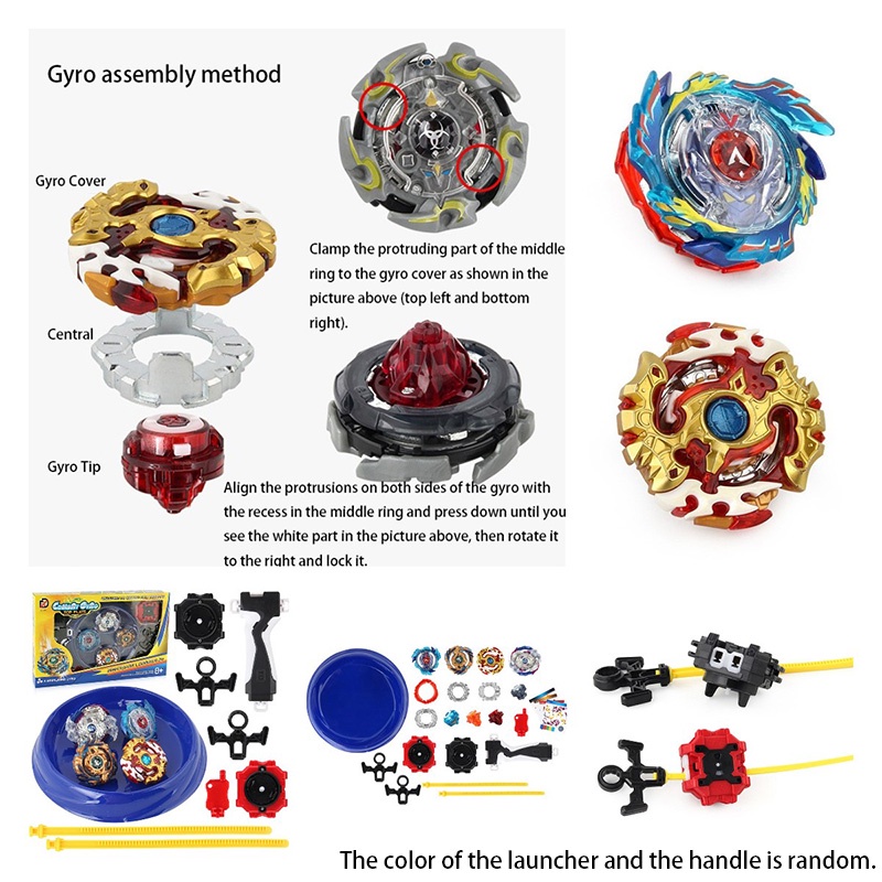 Xd168-6a Beyblade God Series Set 4atasan Alloy Berkualitas Tinggi, Peluncur Dua Arah, Pegangan Plat Pertempuran Cocok Untuk Bermain Bersaing