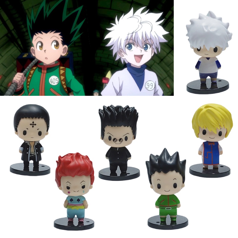 Set Action Figure Pvc Hunterhunter Unik, Gon, Killua, Kurapika, Chrollo, Feitan, Biskuit Karakter