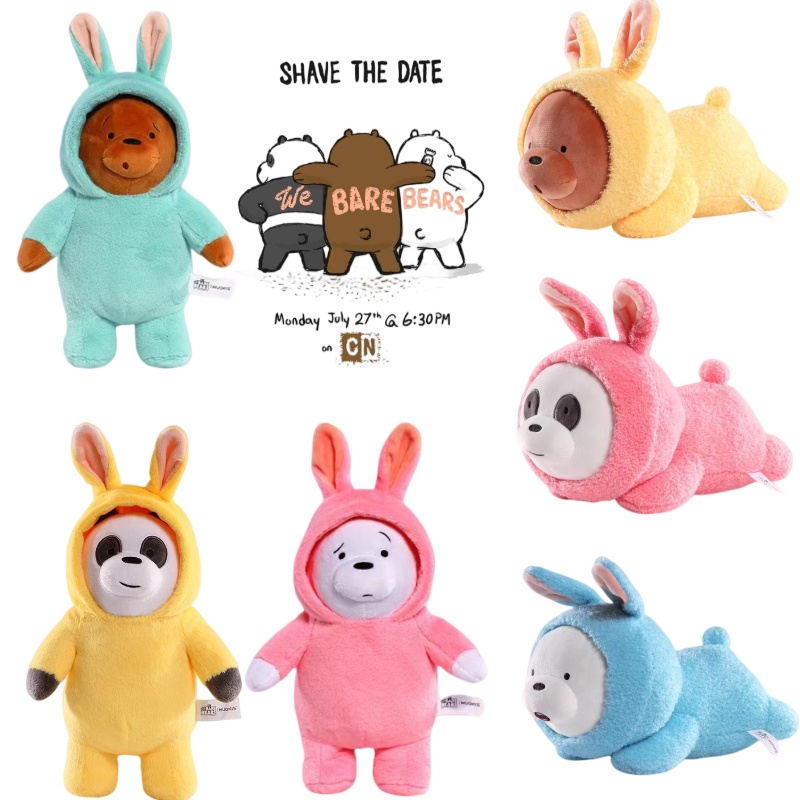 Cuddly Fuzzy and Naked Bear Boneka Binatang Menggemaskan Bunny Outfit