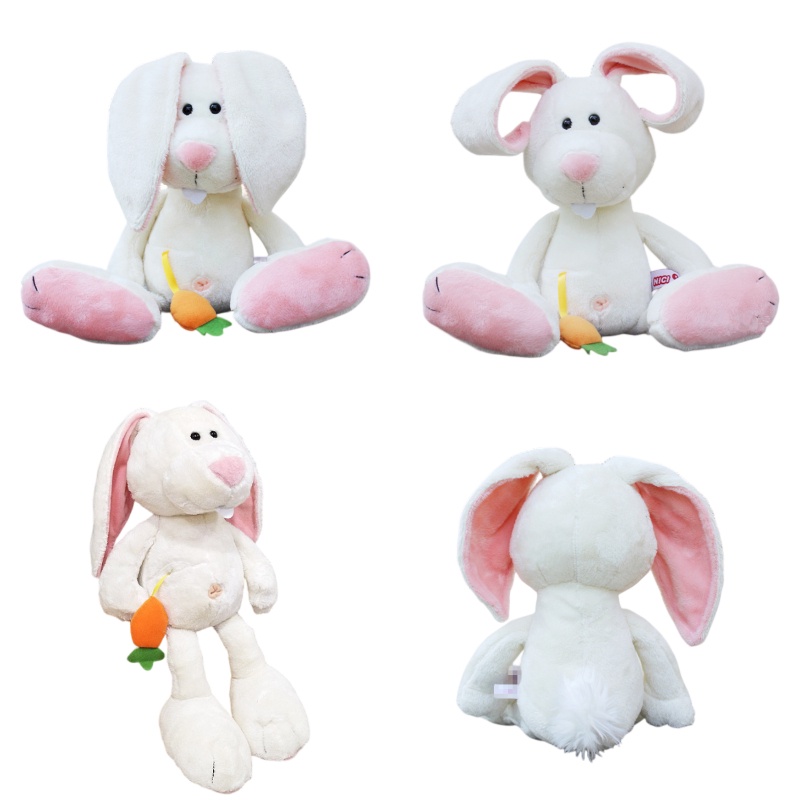 Boneka Lovely Rabbit Animal Dengan Wortel, Telinga Panjang Dan Bulu Lembut Untuk Dan Anak Perempuan