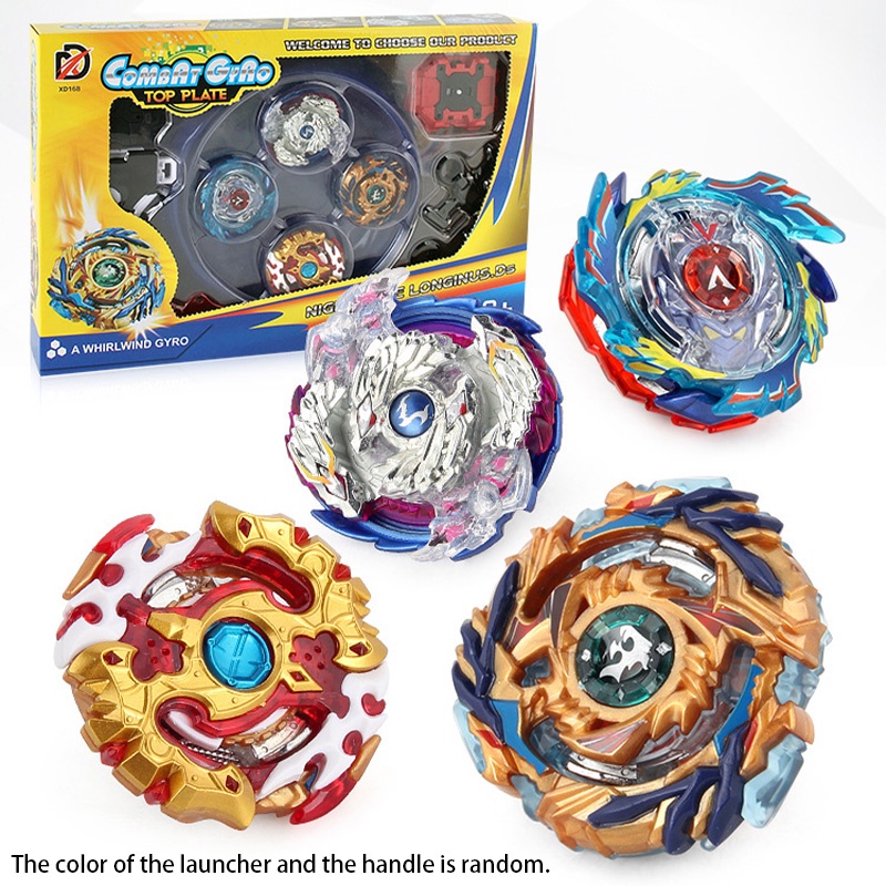 Xd168-6a Beyblade God Series Set 4atasan Alloy Berkualitas Tinggi, Peluncur Dua Arah, Pegangan Plat Pertempuran Cocok Untuk Bermain Bersaing