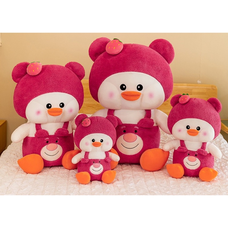 Mainan Plush Bebek Strawberry Lucu Untuk Relaksasi Dan Hadiah Ulang Tahun Tersedia Berbagai Ukuran