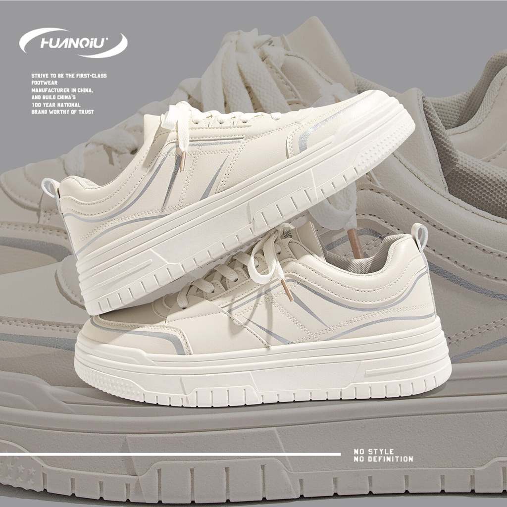 Sepatu snekers pria olahraga HUANQIU Global Small White Shoes Men's Shoes New Spring and Autumn Kore