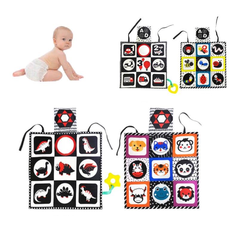 Handuk Baby Hitam Putih Merah Soothing Comfort Dengan Teether Sambungan Multifungsi