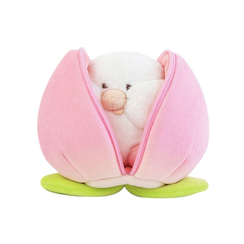 20cm/9cm Toby Peach Mainan Mewah Boneka Boneka Bantal Keluar Penyimpanan Messenger Bag Gadis Hadiah
