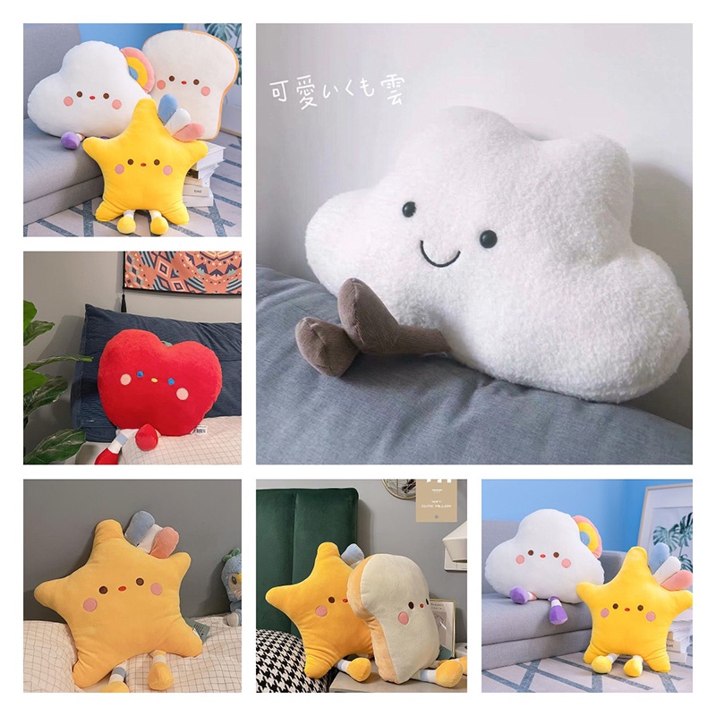 Serta Boneka Plush Fluffy Adorable Cloud And Fruit Untuk Bantal Tidur