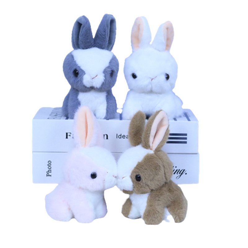 Bunny Stuffed Animal Keyring Fuzzy Plush Liontin Kelinci Untuk Ransel Tangan Dan Sekolah