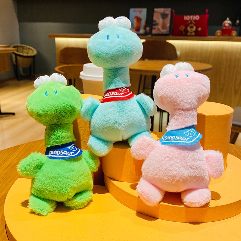 Liontin Gantungan Kunci Mainan Mewah Dinosaurus Bermata Besar Yang Menyenangkan Dan Menggemaskan