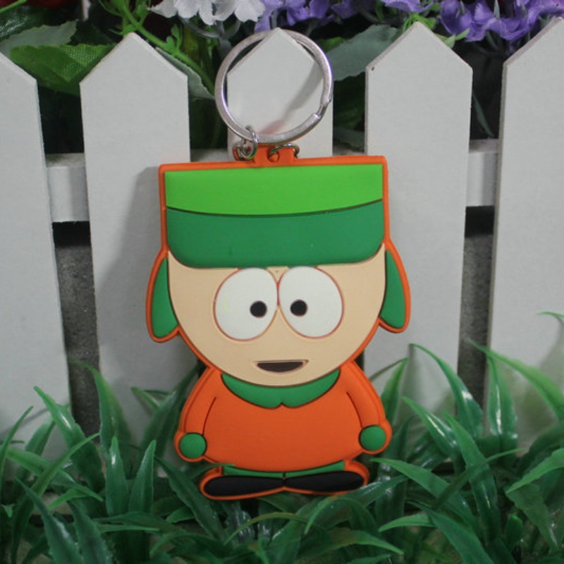 6-8 cm POP South Park Silikon Gantungan Kunci Gesper Tas Eric Kenny Kyle Stan Mobil Lucu Kartun Dekorasi Hadiah Anak