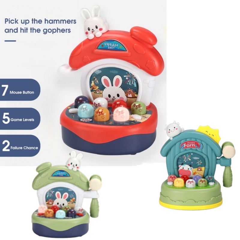 Mainan Mencambuk-a-Mole Multi Fungsi Dengan Suara Cahaya Musik Hadiah Edukasi Bayi