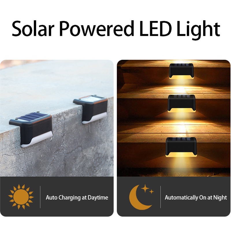 Solar Lamp Path Deck Outdoor Taman Lampu LED Tahan Air Balkon Pencahayaan Dekorasi Untuk Teras Tangga Pagar Solar Light Outdoors