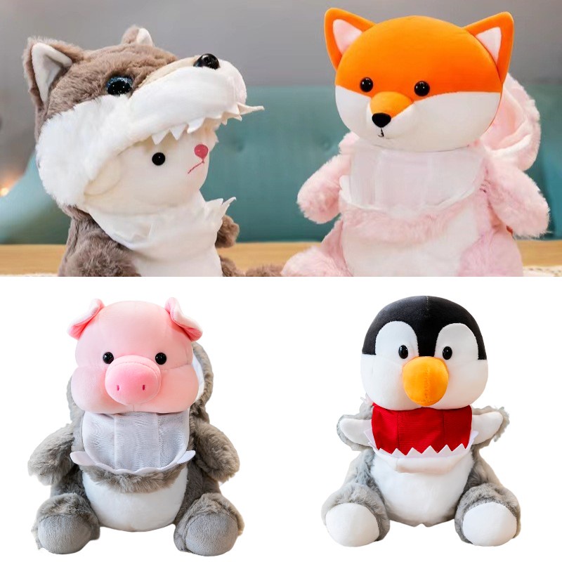 Cross-dressing Animal Lucu Mainan Mewah Pinguin Rubah Pretender Boneka Hadiah Ulang Tahun