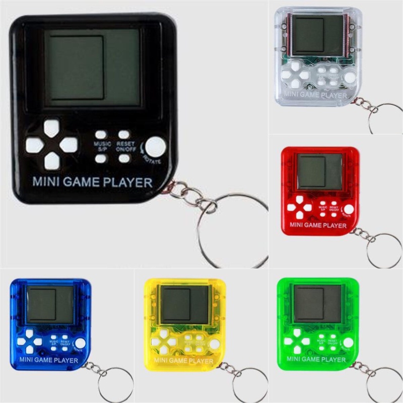 Gantungan Kunci Mainan Mini Game Elektronik Tetris Dengan Kubus Desain Klasik