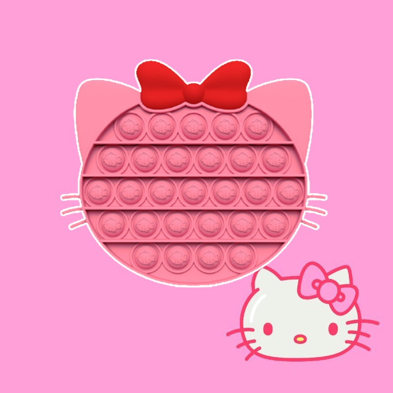 Pop Fidget Its Toys Pad Game Penghilang Stress Terbaru Desain Kucing Pink Menggemaskan