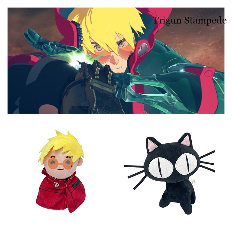 And Soft Cuddly Trigun Stampede Kuroneko Cat Plush Pendek Kain Mewah Untuk Remaja Cocok