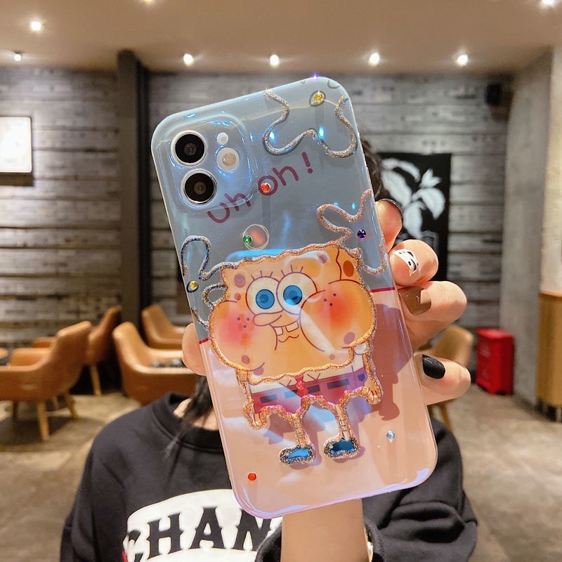 IPHONE Spons Berlian Imitasi Bayi Menjatuhkan Gel Desain Ponsel Case Kompatibel Dengan Iphone12 13 14 11 Pro Max X Xs Max Xr Ffdrc