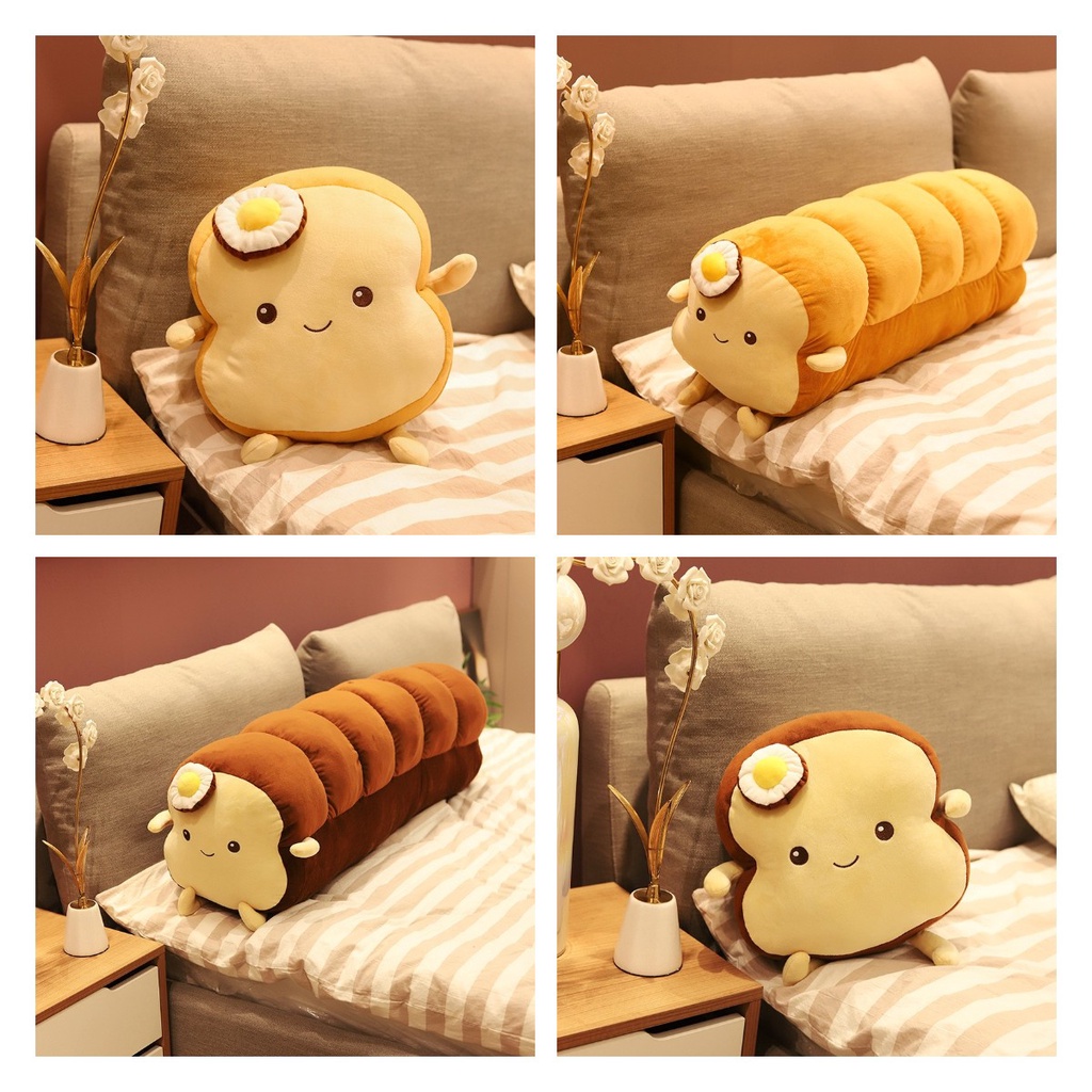 Fluffy Toast Slice Pillow Bagus Untuk Dekorasi Rumah Dan Kenyamanan