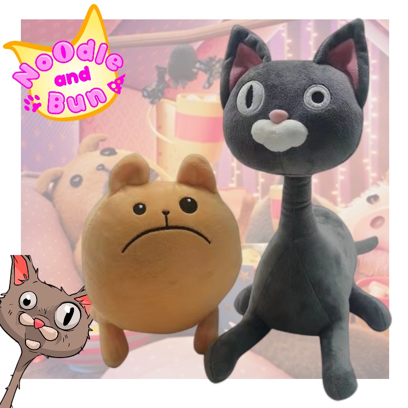And Soft Fuzzy Noodle and Bun Stuffed Animals- Mainan Mewah Kucing Dan Anjing Anak 7-14 Untuk
