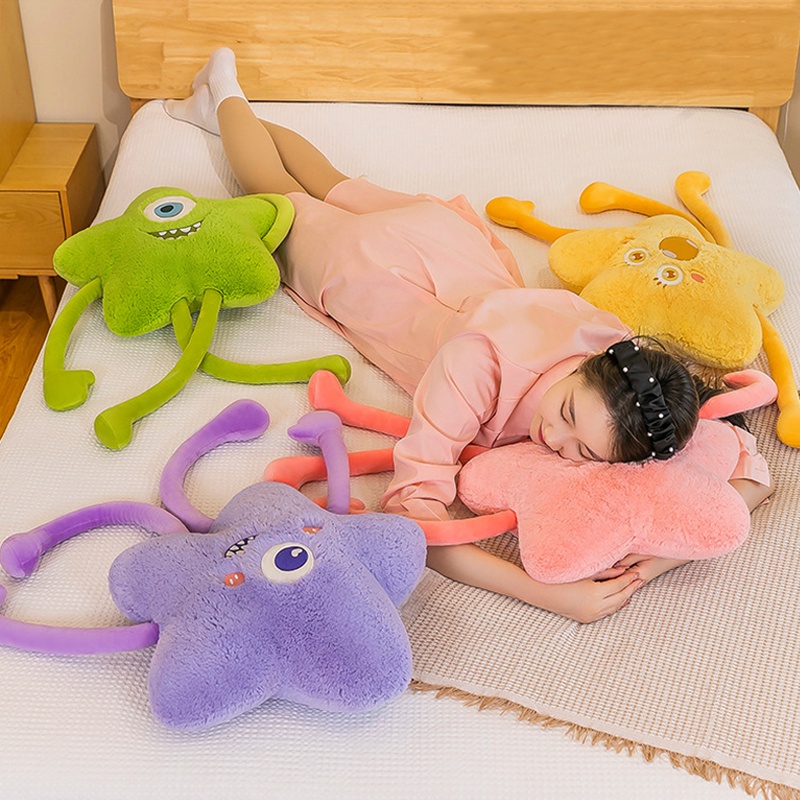 Mainan Boneka Plush Lembut Dan Halus Untuk Anak-Anak, Bentuk Monster Bintang Dalam Bulu Pendek, Tersedia Grosir