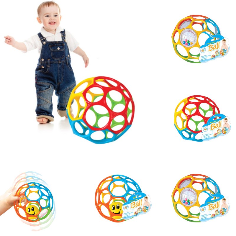 Soft Tpu Baby Teething Ball Colorful, Gripping, Merangkak Dan Mainan Pengembangan Sensorik Dengan Bola Rolling Kecil