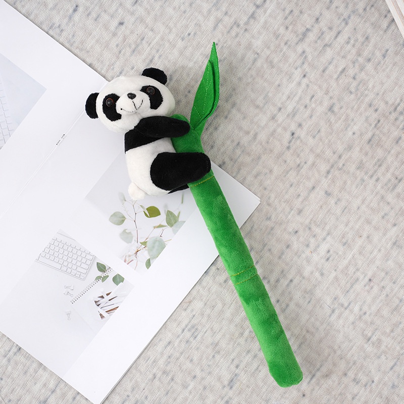 Mainan Boneka Anak Panda Plushie Bambu Hijau Lembut Dan Cuddly