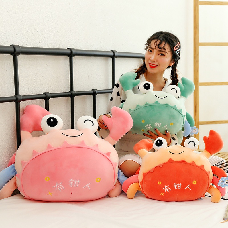 Plushie Kepiting Lucu Dengan Kain Halus Dan Lembut