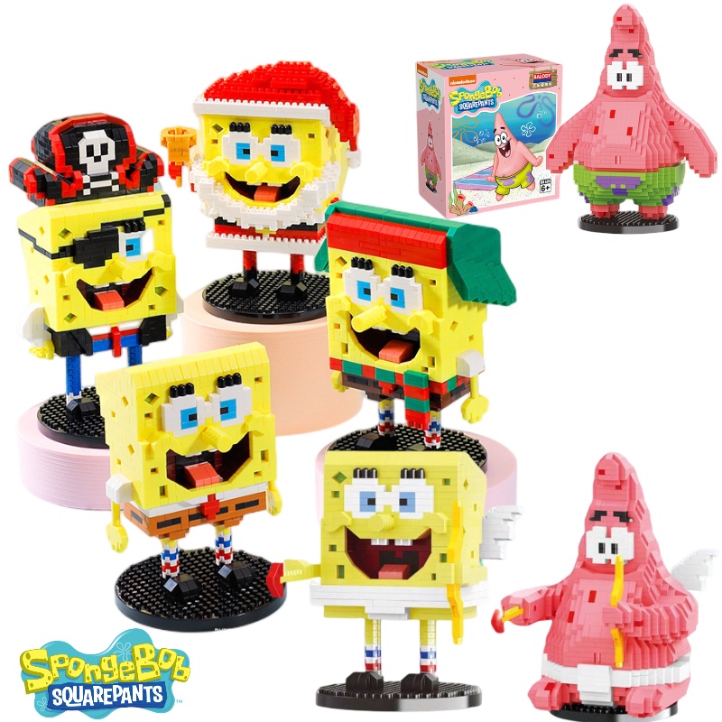 BALODY Balody18379resmi Spongebob Squarepants Blok Bangunan Mainan Edukasi Diy Untuk Anak