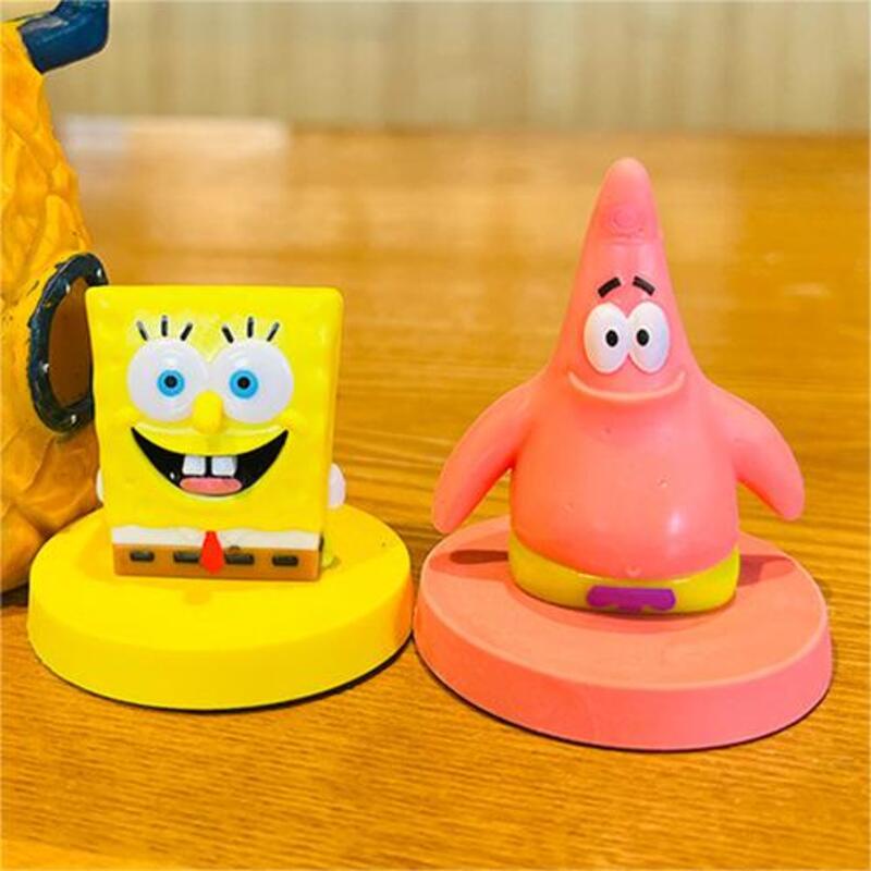 2pcs SpongeBob SquarePants Patrick Star Collectible Figurine Model Mainan Kotak Akrilik
