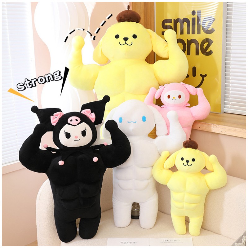 Adorable Pudding Dog Plushie Dengan Abs Berotot Ideal Untuk Anak Dan Dewasa 50cm /70cm /90cm