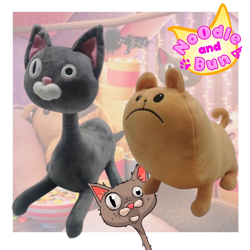 And Soft Fuzzy Noodle and Bun Stuffed Animals- Mainan Mewah Kucing Dan Anjing Anak 7-14 Untuk