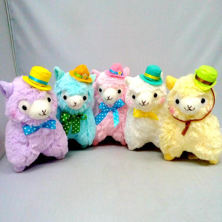 Arpakasso Amuse Alpacasso 6.5&quot; Mainan Mewah Alpaka Menggemaskan Dengan Topi Ungu Pink
