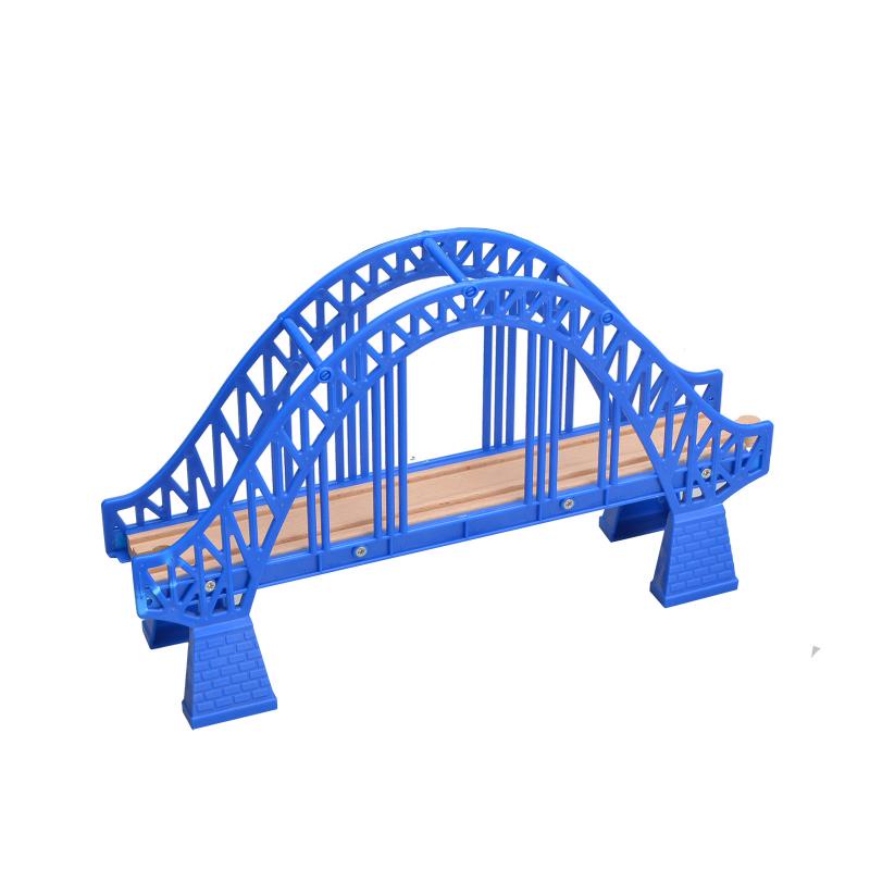 Track Kayu Jembatan Kereta Api Bangunan Blok Aksesoris Mobil Mainan Edukasi Anak