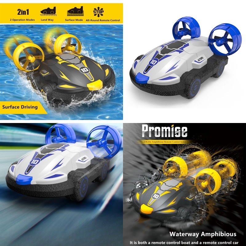 Speedboat Kontrol Amfibi Remote Anak-Anak Two-in-One Air Darat RC Mobil Drift Mainan