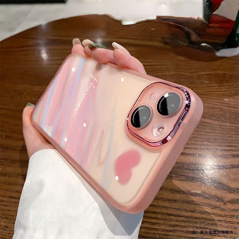 IPHONE Casing Ponsel Desain Transparan Graffiti Halo Dye Love Light Kompatibel Dengan Iphone12 13 14 11 Pro Max X Xs Max Xr Wswx