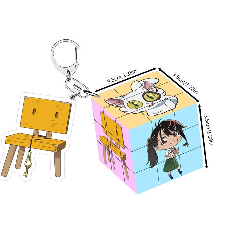 Suzume noTojimari UV Dicetak Tiga Lapis Magic Cube ABS Aksesori Mainan DIY