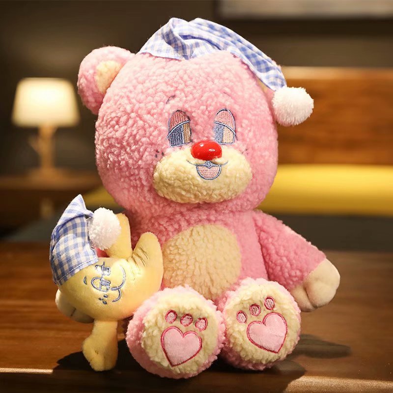 Sleepy Teddy Bear Dengan Bantal Bulan Untuk Waktu Tidur