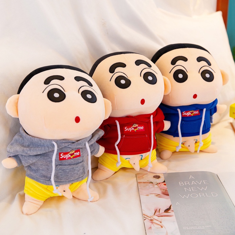 Adorable Crayon Shin-chan Plushie Dengan Bahan Stretch Filling Empat Arah