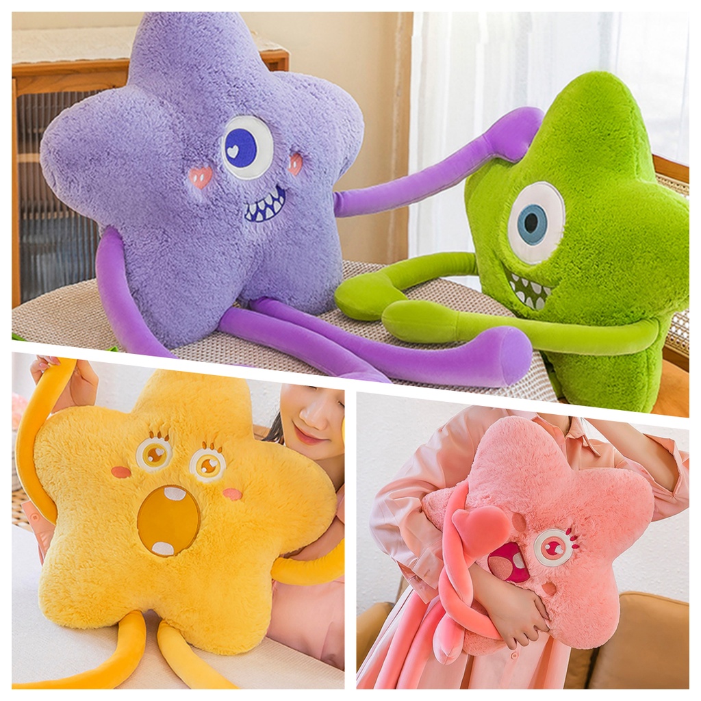 Mainan Boneka Plush Lembut Dan Halus Untuk Anak-Anak, Bentuk Monster Bintang Dalam Bulu Pendek, Tersedia Grosir