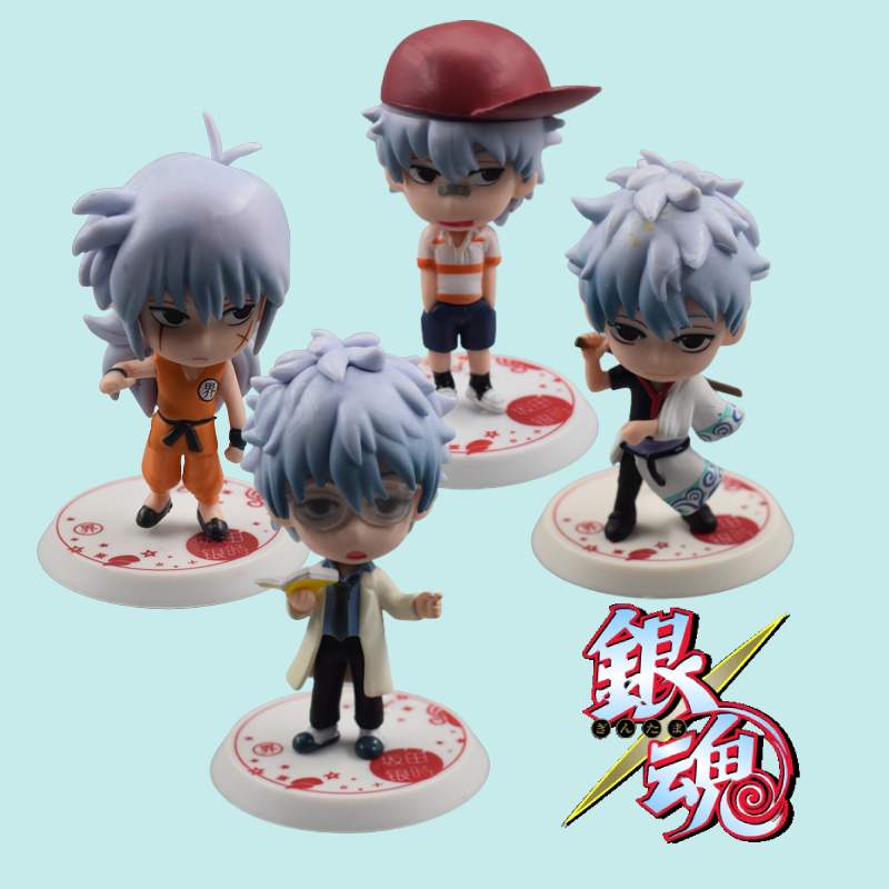 Tokoh Anime Penggemar Muda Set 4model Gintama Sakata Gintoki Pvc