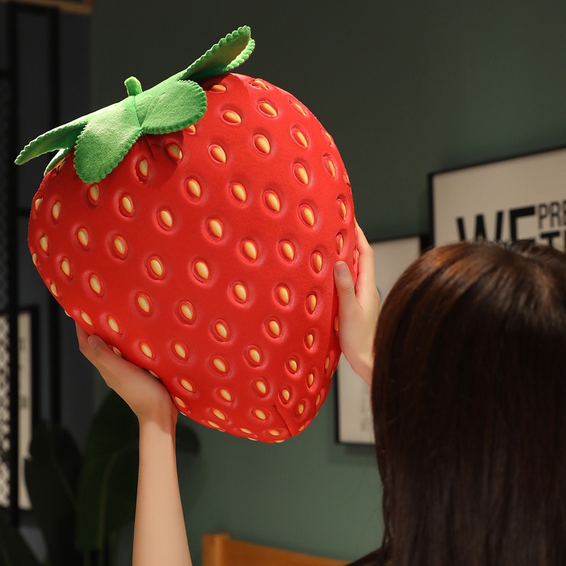 Bantal Buah Strawberry Mewah Pendek Untuk Dekorasi Kamar Anak Perempuan