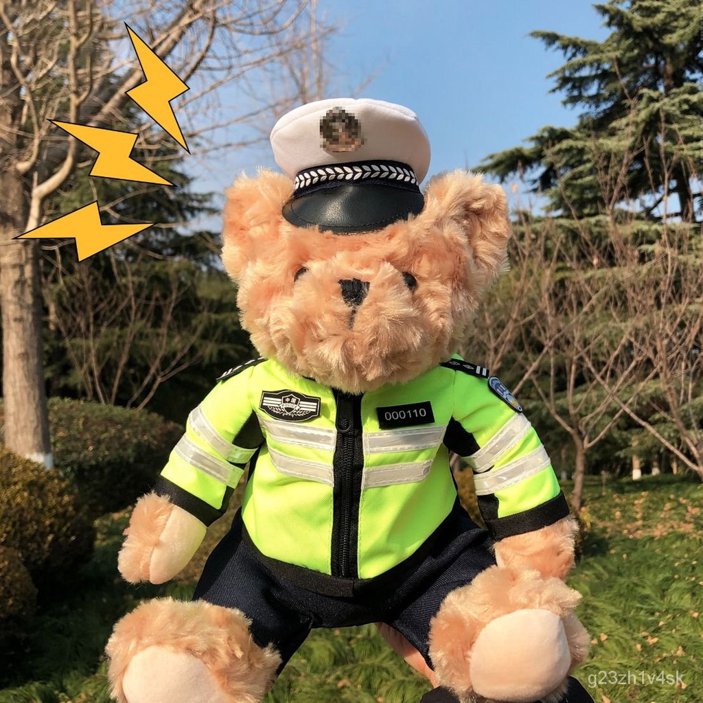 Teddy Bear Lucu Dan Bisa Di Peluk Di Motor Dengan Pakaian Polisi