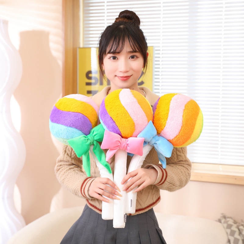 Rainbow Lollipop Plush Doll By Dreamer, Tersedia Dua Ukuran Dan 58cm), Cocok Untuk Anak Dan Remaja